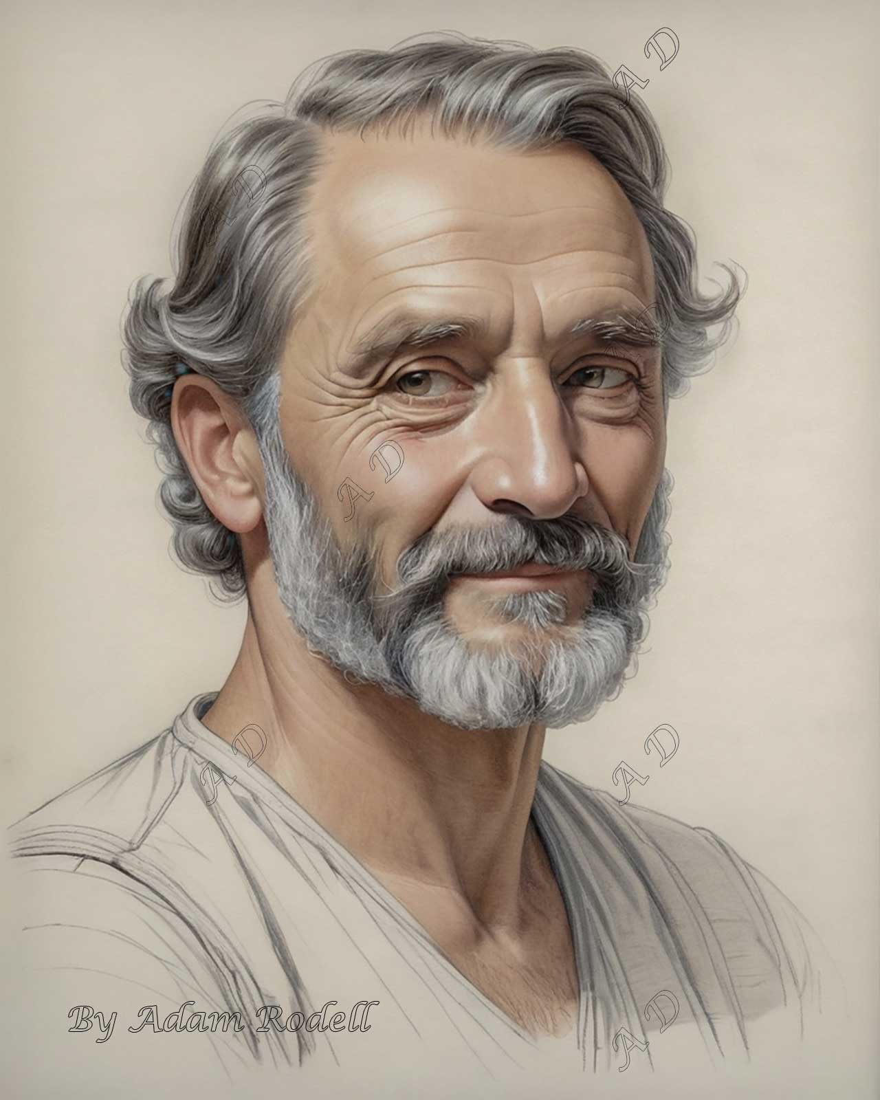 PORTRAITS OF MEN: PENCIL. Art by Adam Rodell