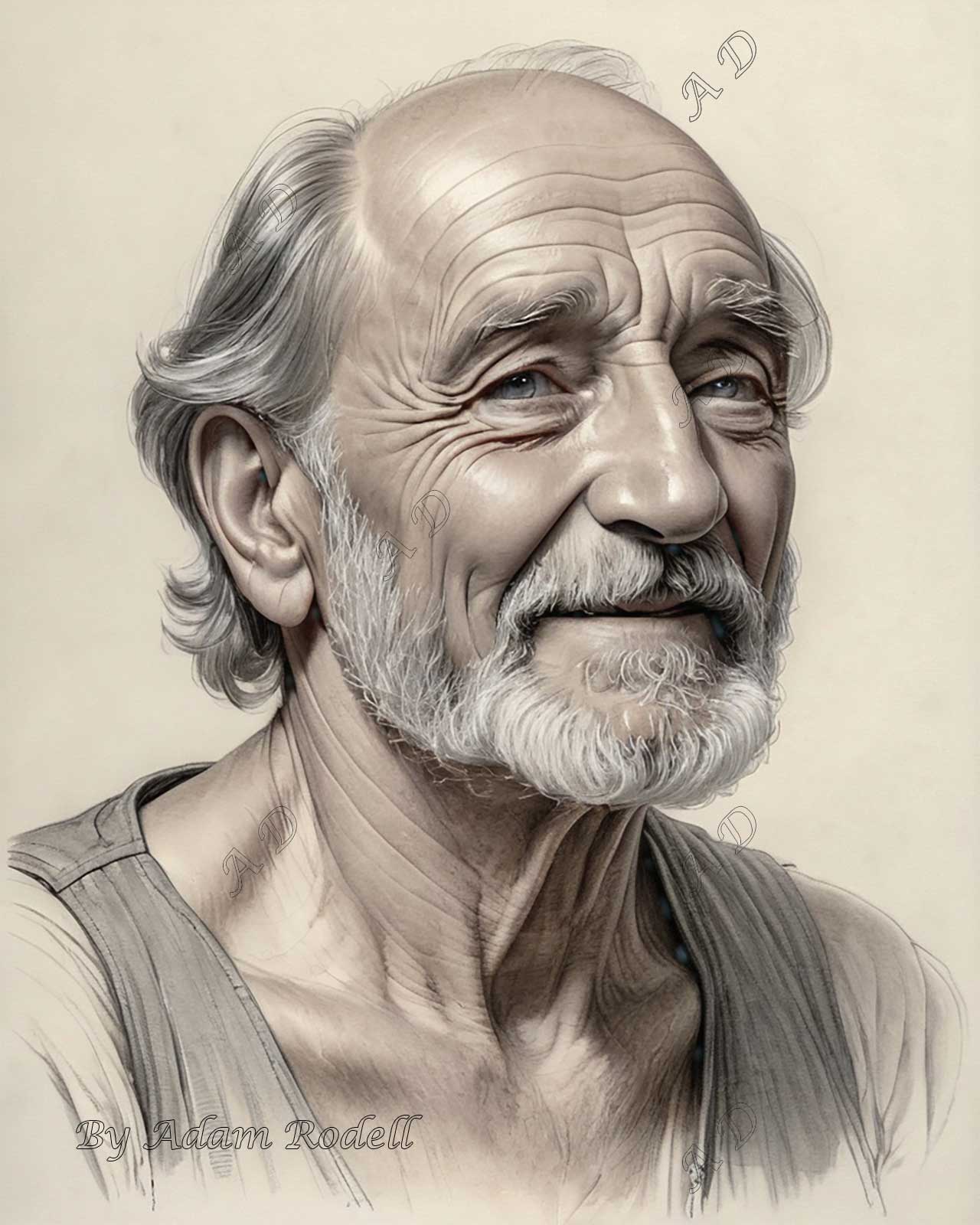 PORTRAITS OF MEN: PENCIL. Art by Adam Rodell