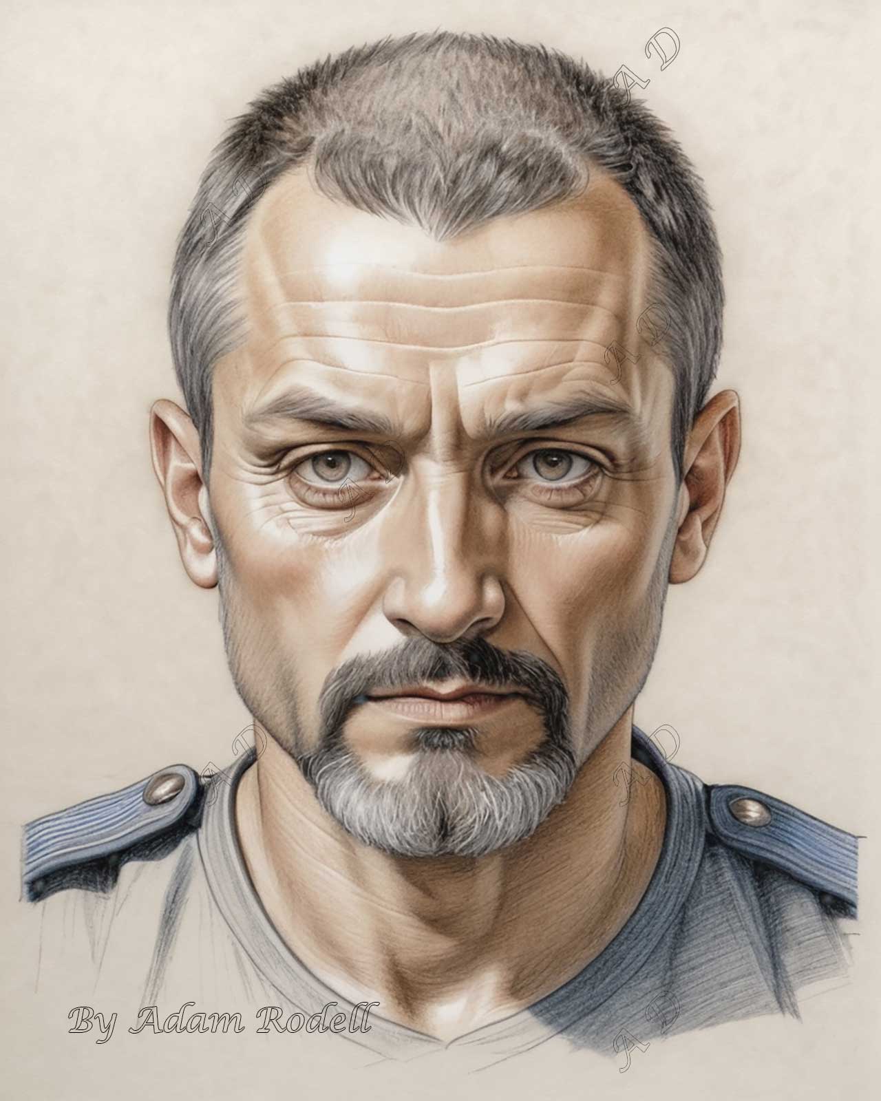 PORTRAITS OF MEN: PENCIL. Art by Adam Rodell