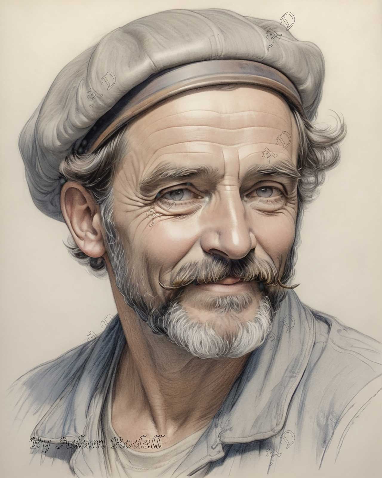 PORTRAITS OF MEN: PENCIL. Art by Adam Rodell