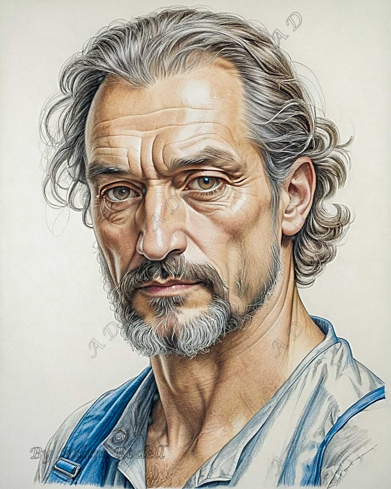 PORTRAITS OF MEN: PENCIL. Art by Adam Rodell