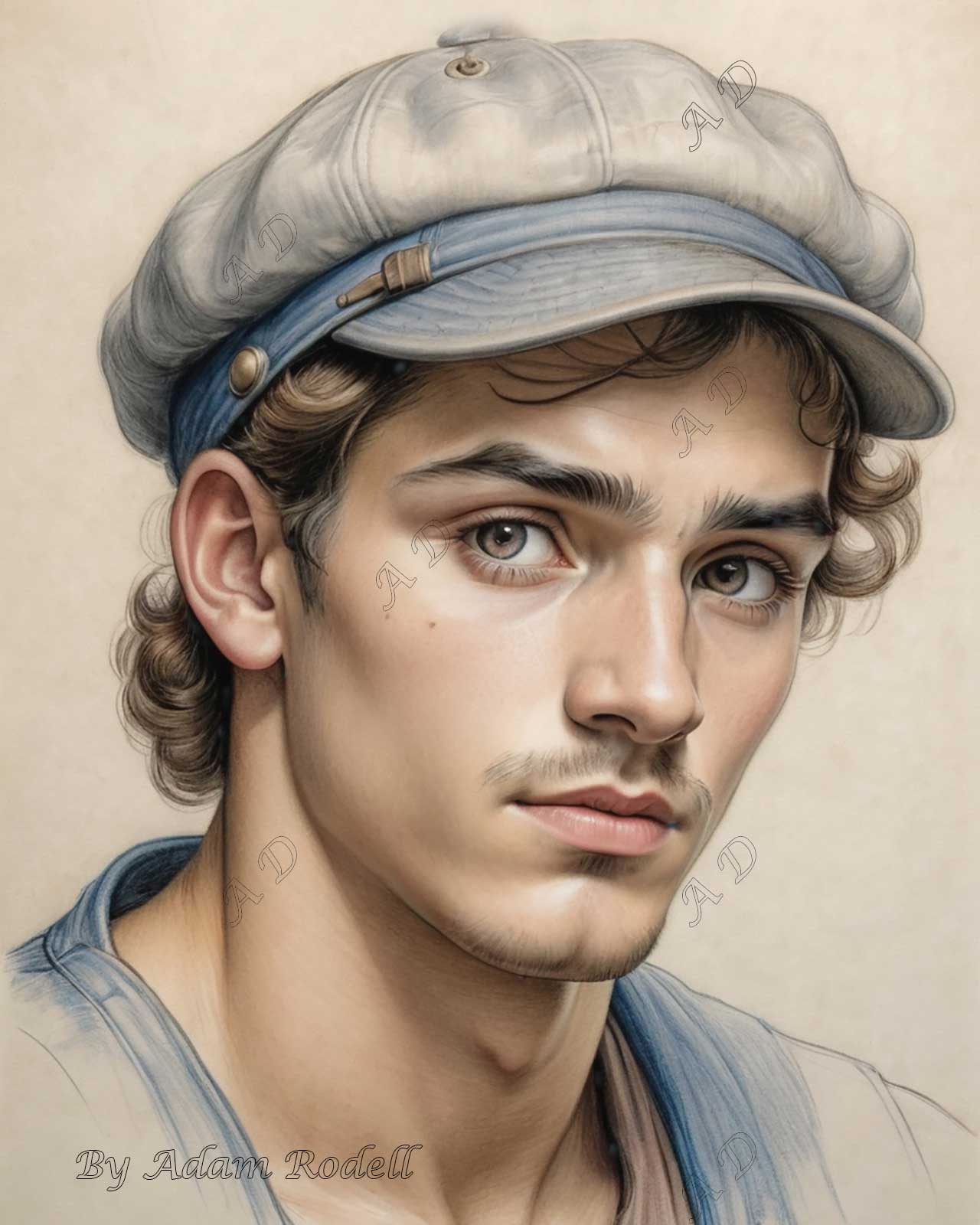 PORTRAITS OF MEN: PENCIL. Art by Adam Rodell