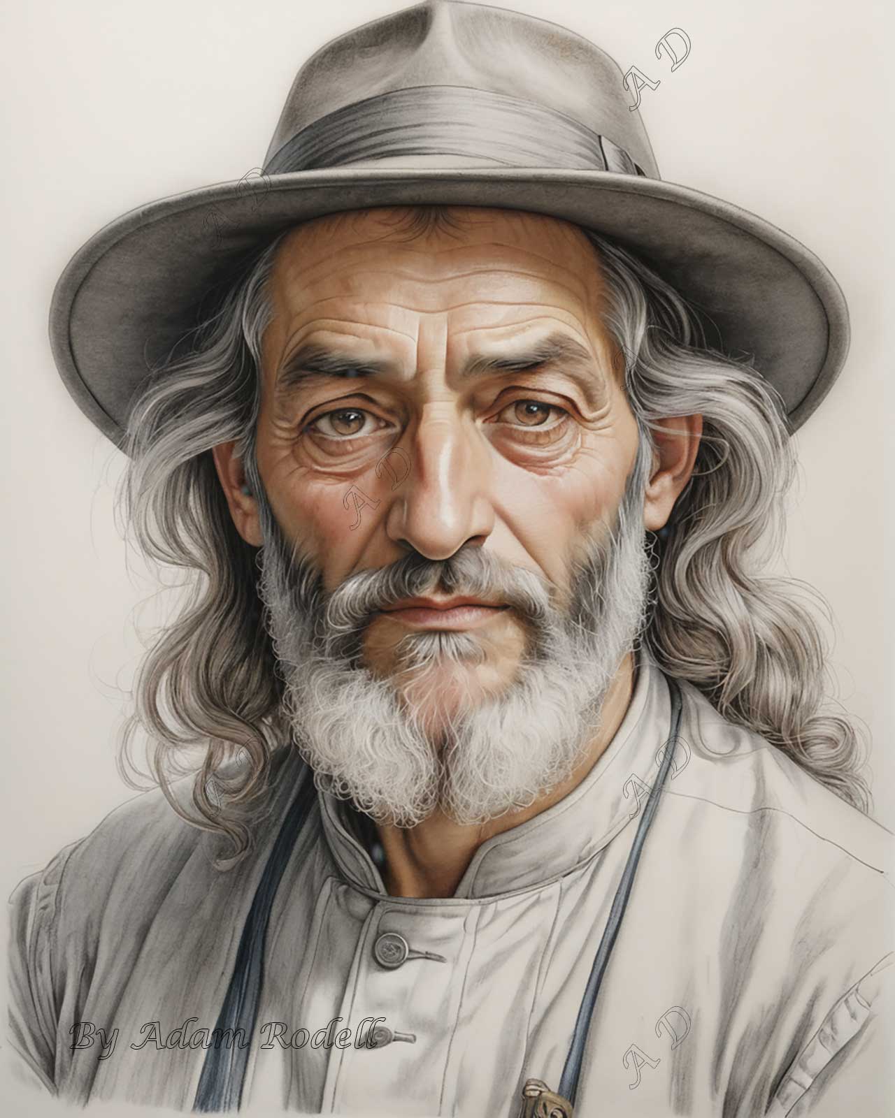 PORTRAITS OF MEN: PENCIL. Art by Adam Rodell