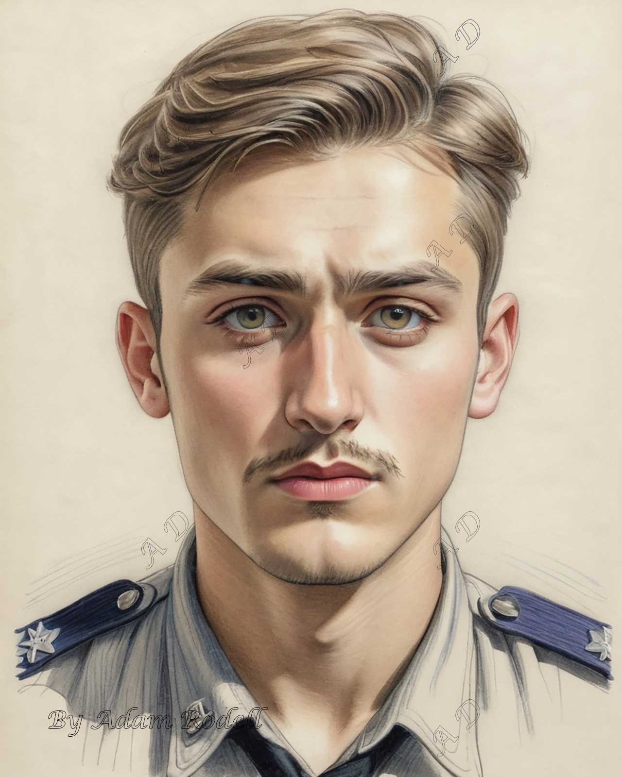 PORTRAITS OF MEN: PENCIL. Art by Adam Rodell