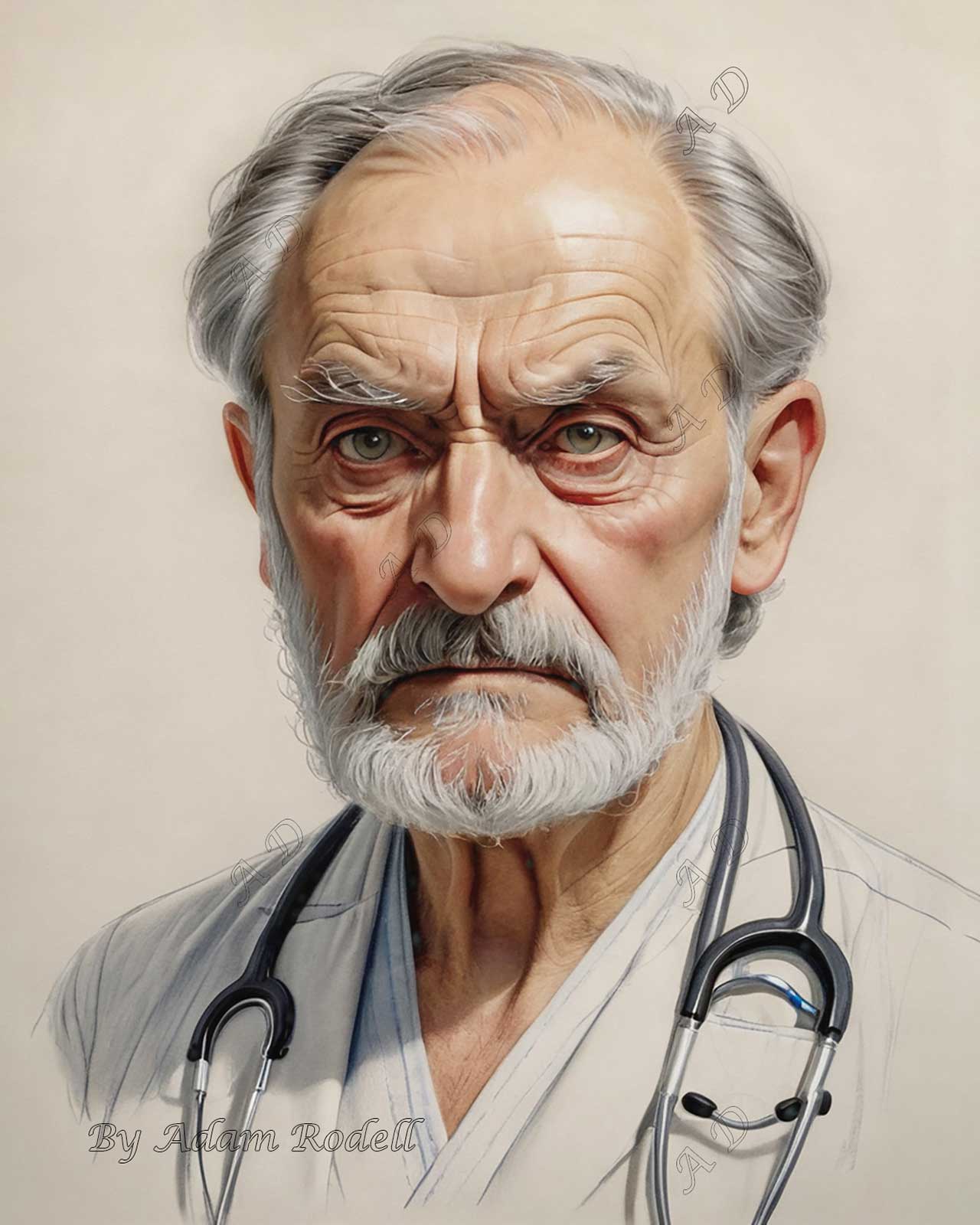 PORTRAITS OF MEN: PENCIL. Art by Adam Rodell