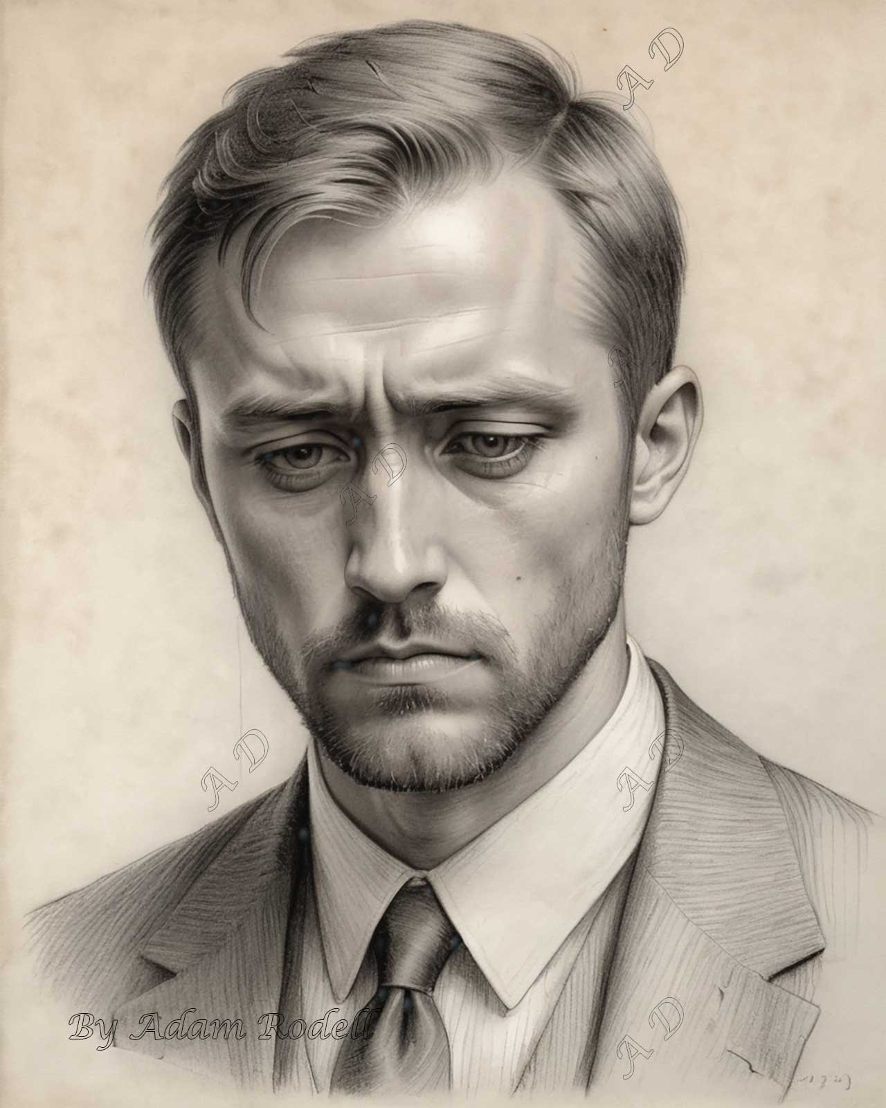 PORTRAITS OF MEN: PENCIL. Art by Adam Rodell