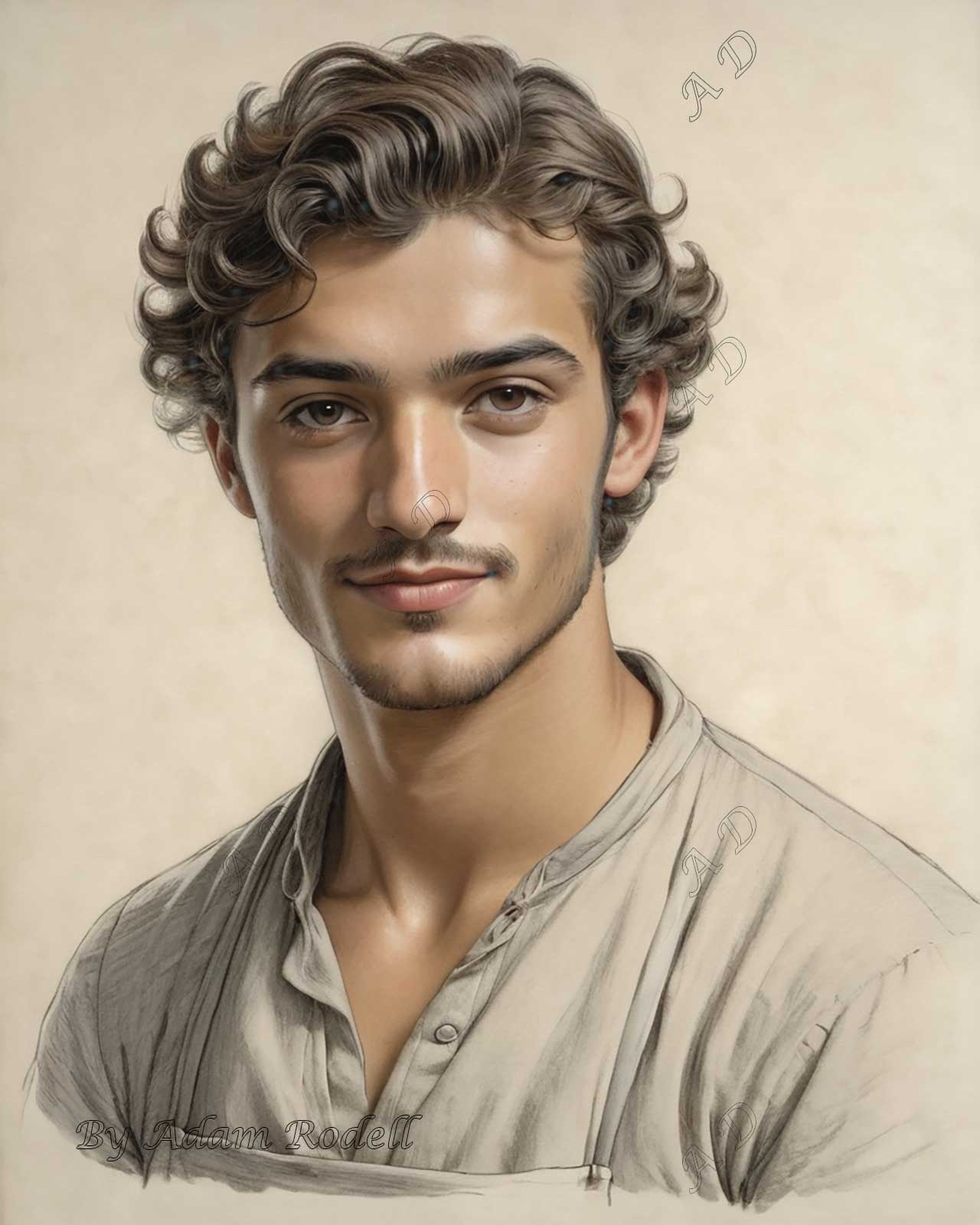 PORTRAITS OF MEN: PENCIL. Art by Adam Rodell