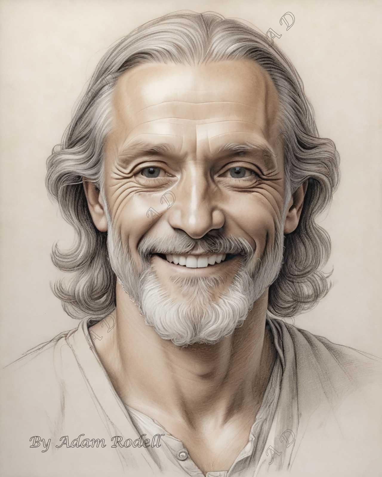 PORTRAITS OF MEN: PENCIL. Art by Adam Rodell