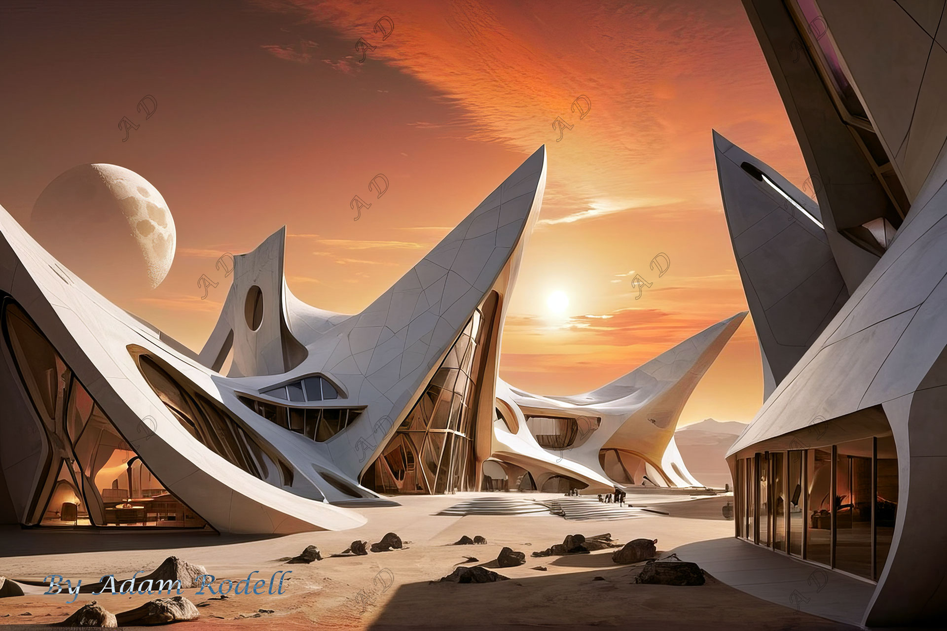 Sci-Fi PLACES. Art by Adam Rodell