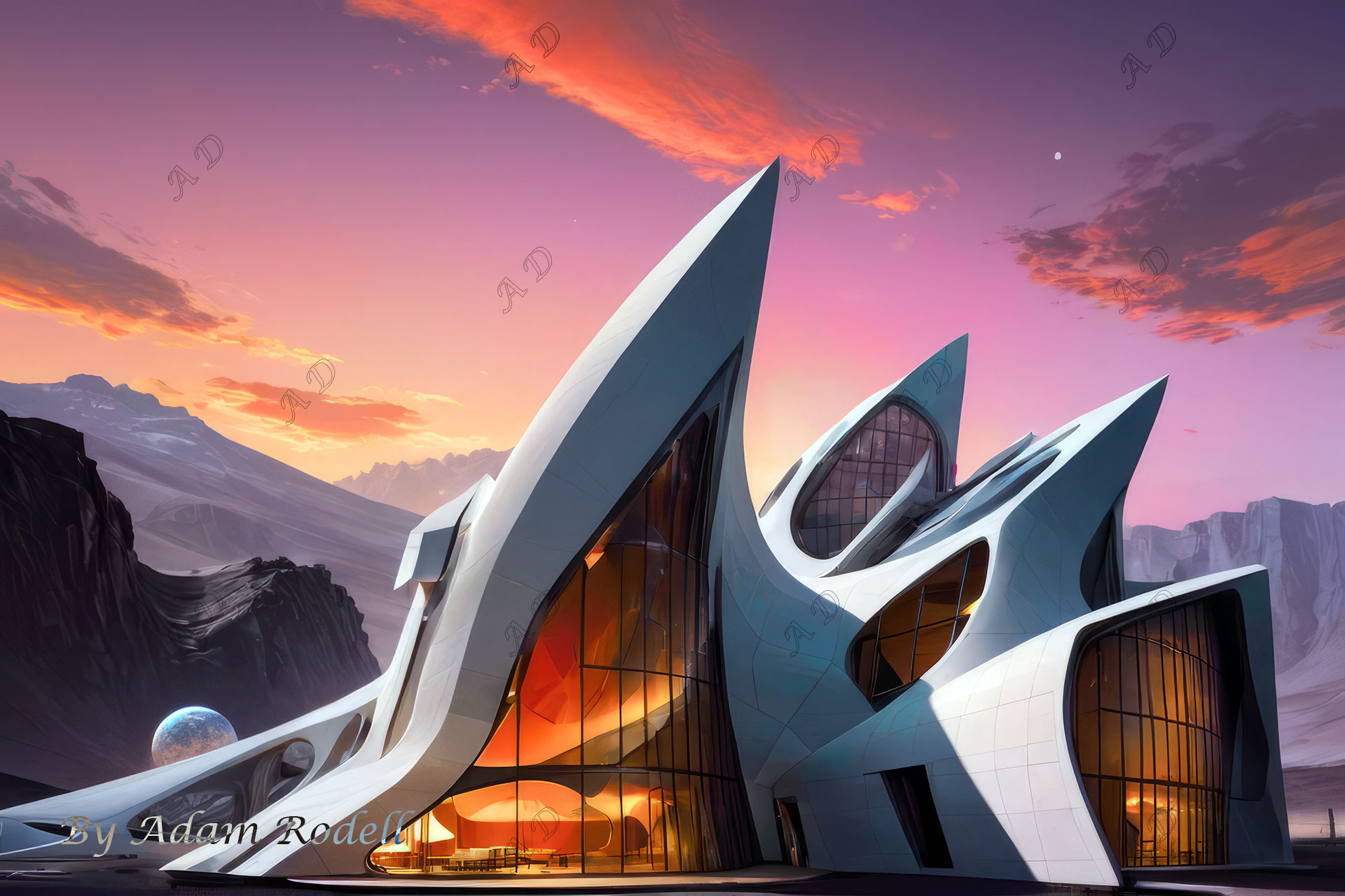 Sci-Fi PLACES. Art by Adam Rodell