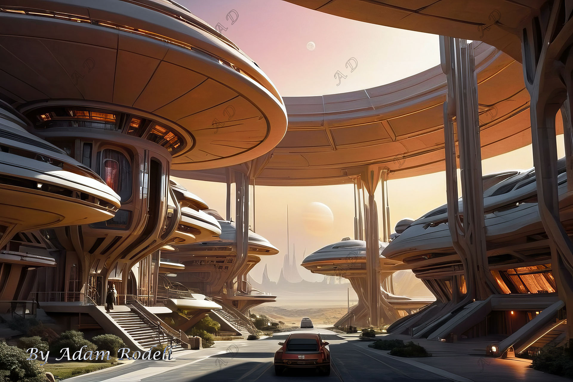 Sci-Fi PLACES. Art by Adam Rodell