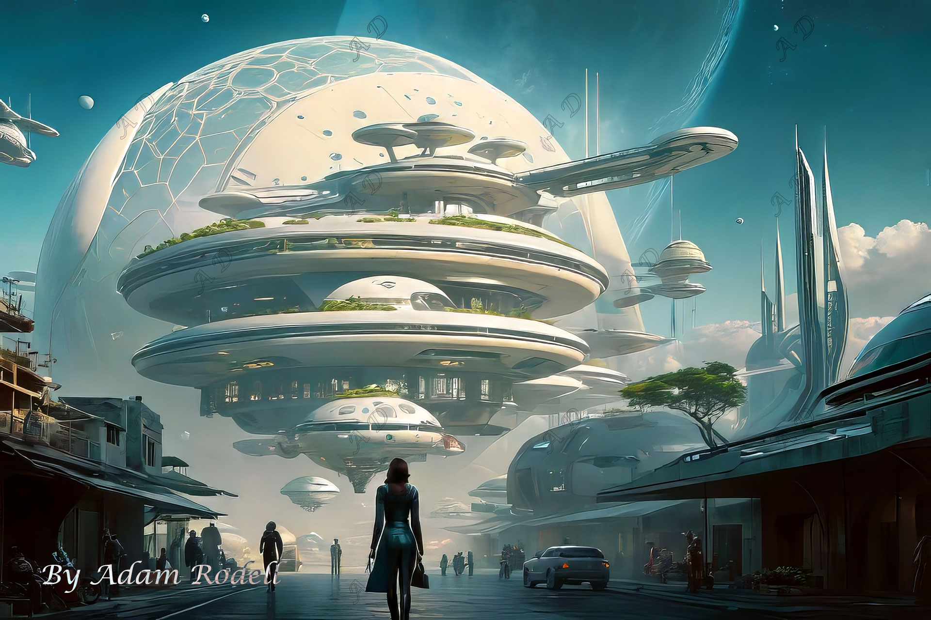 Sci-Fi PLACES. Art by Adam Rodell